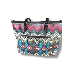 The Sak - Hasley happy & free geometric  Tote shoulder bag pink Black Blue